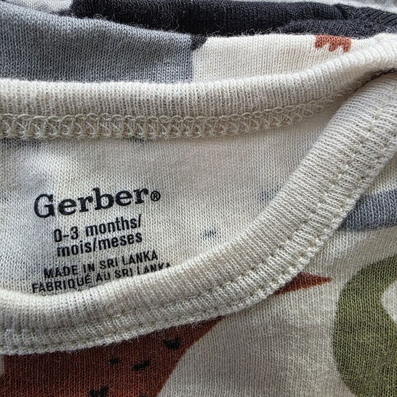 🔥5 FOR $25🔥NWOT Gerber Baby Boy Dino Onesies 4 Pack 0-3months - Picture 9 of 11